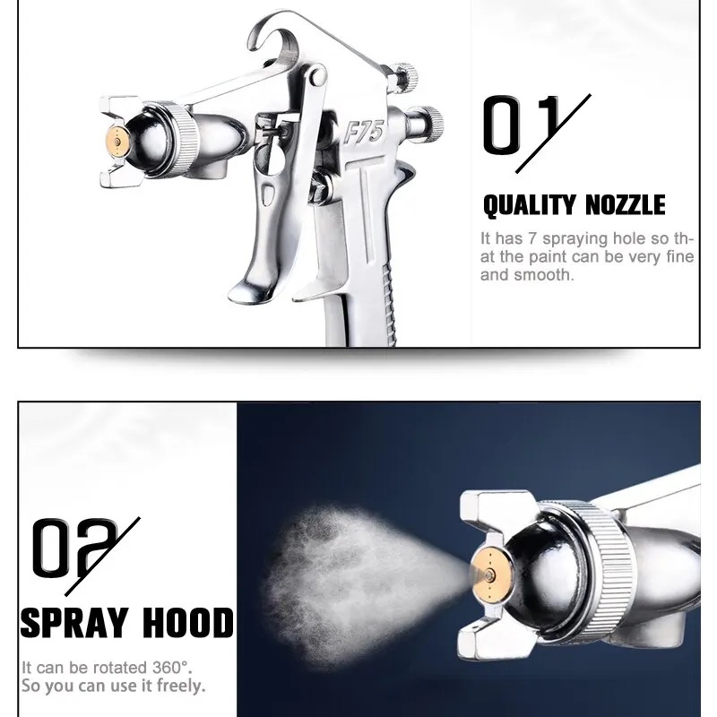 F-75 Spray Gun 1.5mm Nozzle wi - Metallic Spray Paint recension och pris