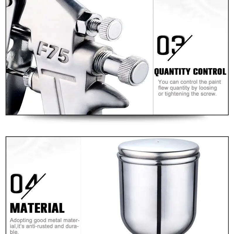F-75 Spray Gun 1.5mm Nozzle wi - Metallic Spray Paint recension och pris