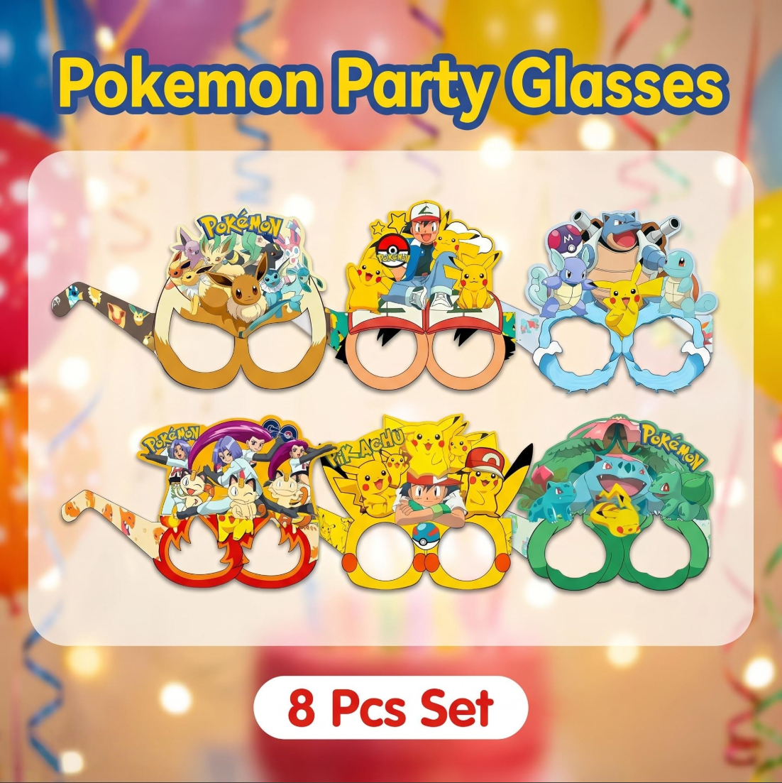 Pokémon-themed paper glasses.  - Cosplay Prop recension och pris