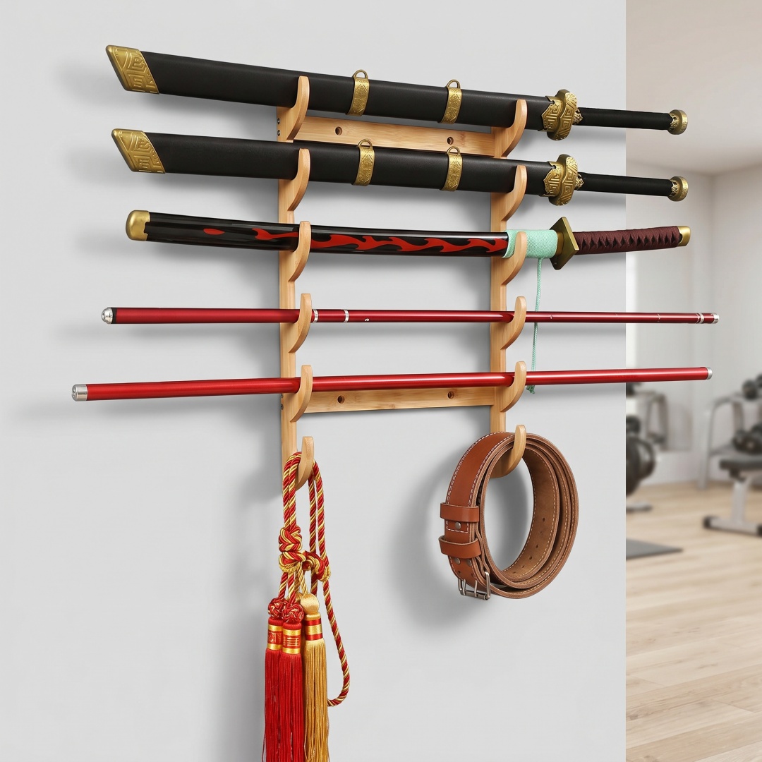 1-8Layer Wood Sword Stand Kata - Cosplay Prop Display recension och pris