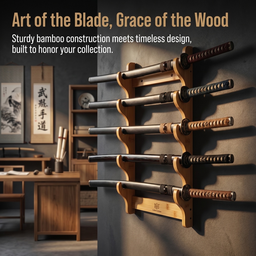 1-8Layer Wood Sword Stand Kata - Cosplay Prop Display recension och pris