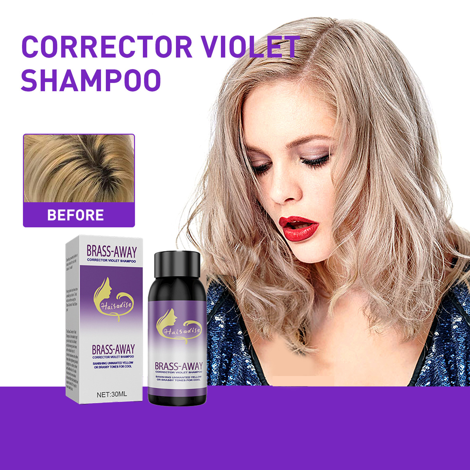 EELHOE Purple Shampoo for Blon - Hair Spray Color recension och pris