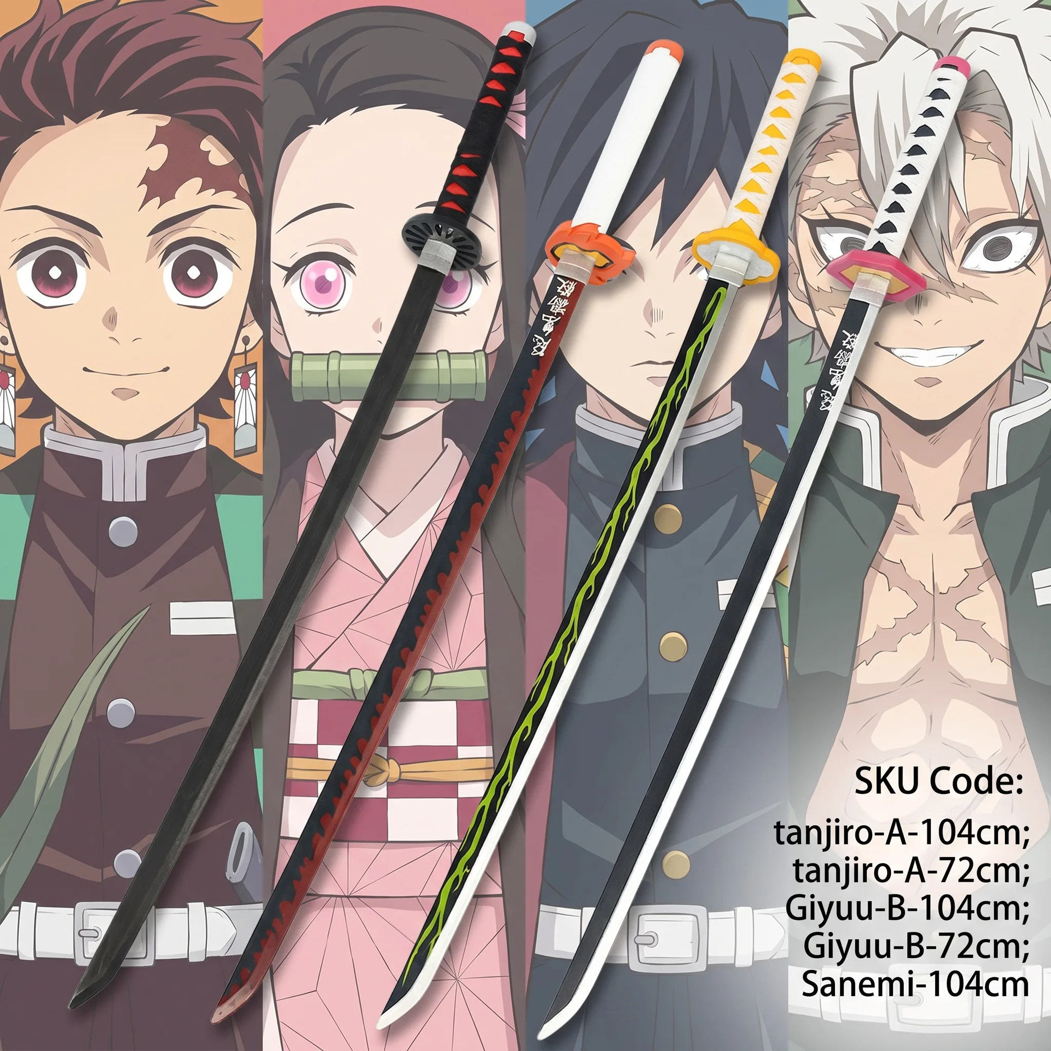 72 104cm Demon Slayer Katana T - Cosplay Prop Display recension och pris
