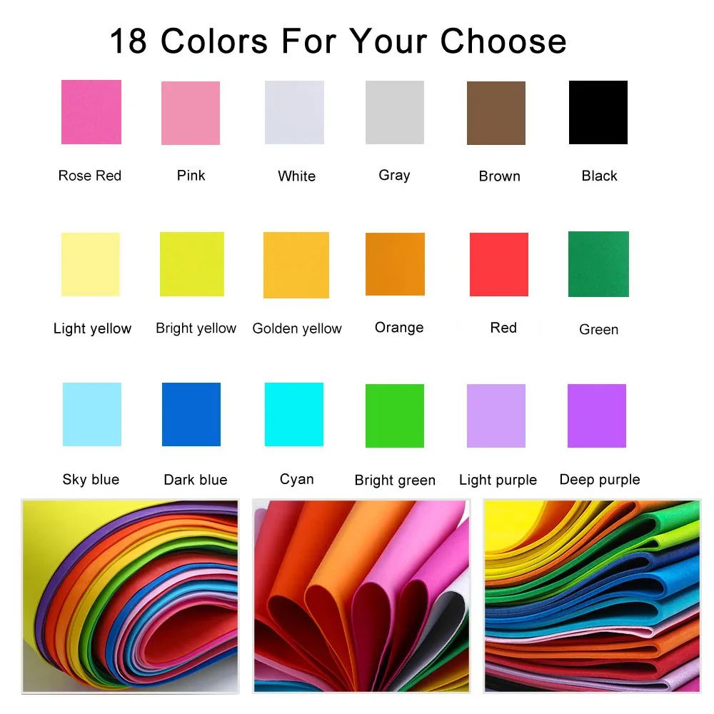 18 Colors 2mm Thick Colorful   - Craft Foam Roll recension och pris