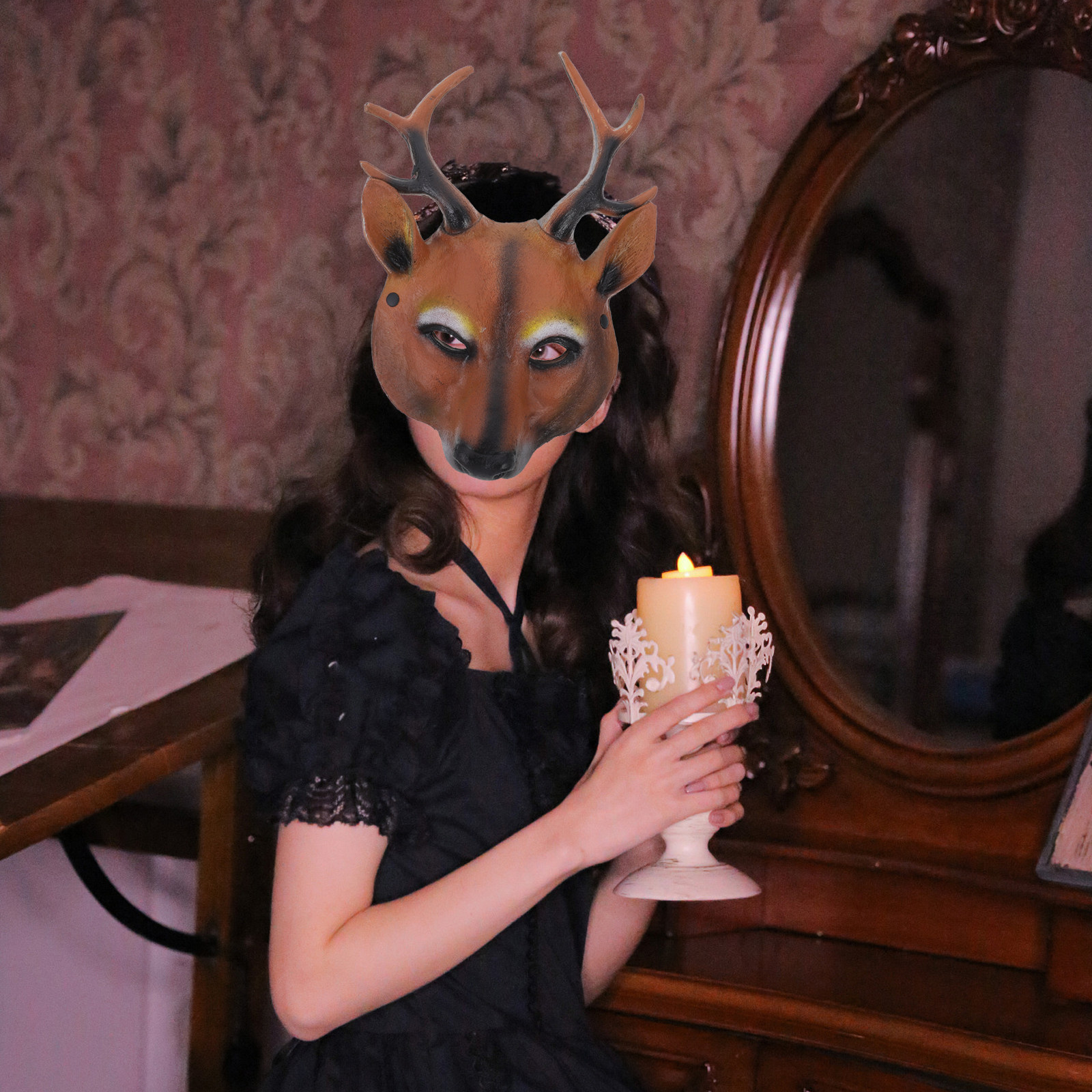 Deer Design Mask Halloween Xma - Cosplay Material For Prop recension och pris