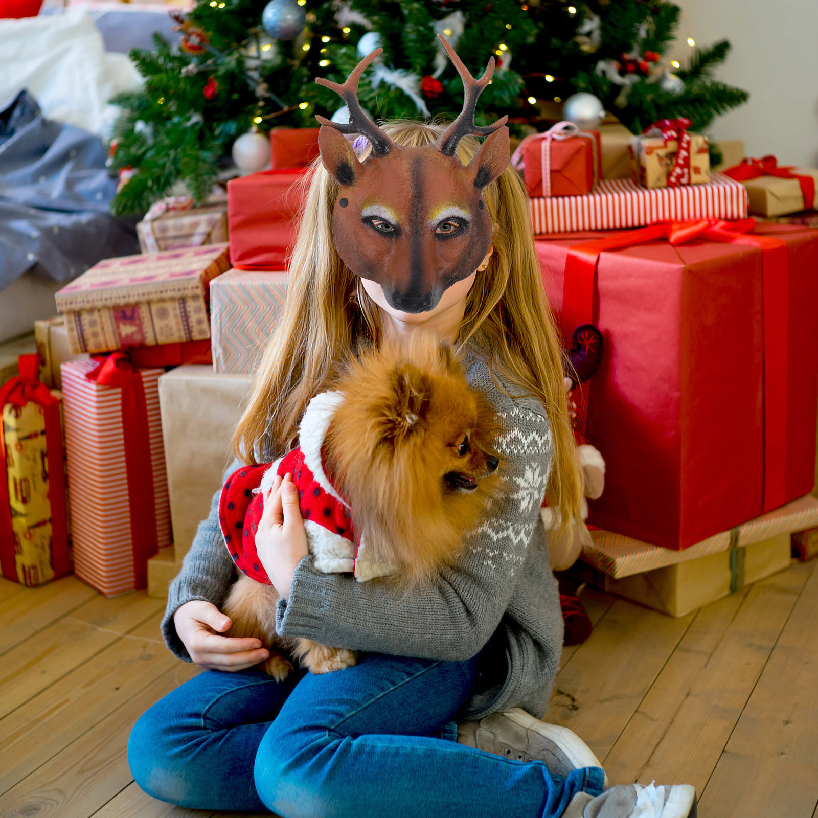 Deer Design Mask Halloween Xma - Cosplay Material For Prop recension och pris